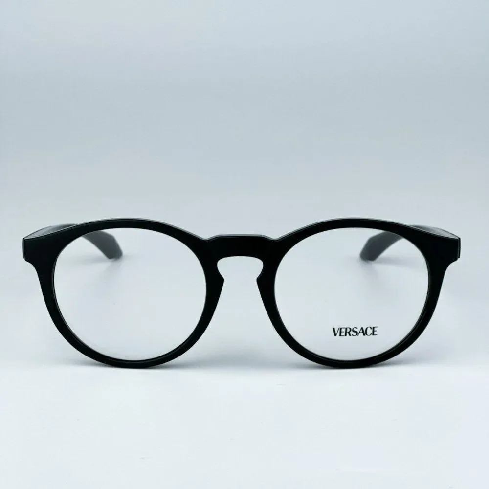 NEW Versace VE3355U GB1 Black Oval Unisex Eyeglasses VE 3355U